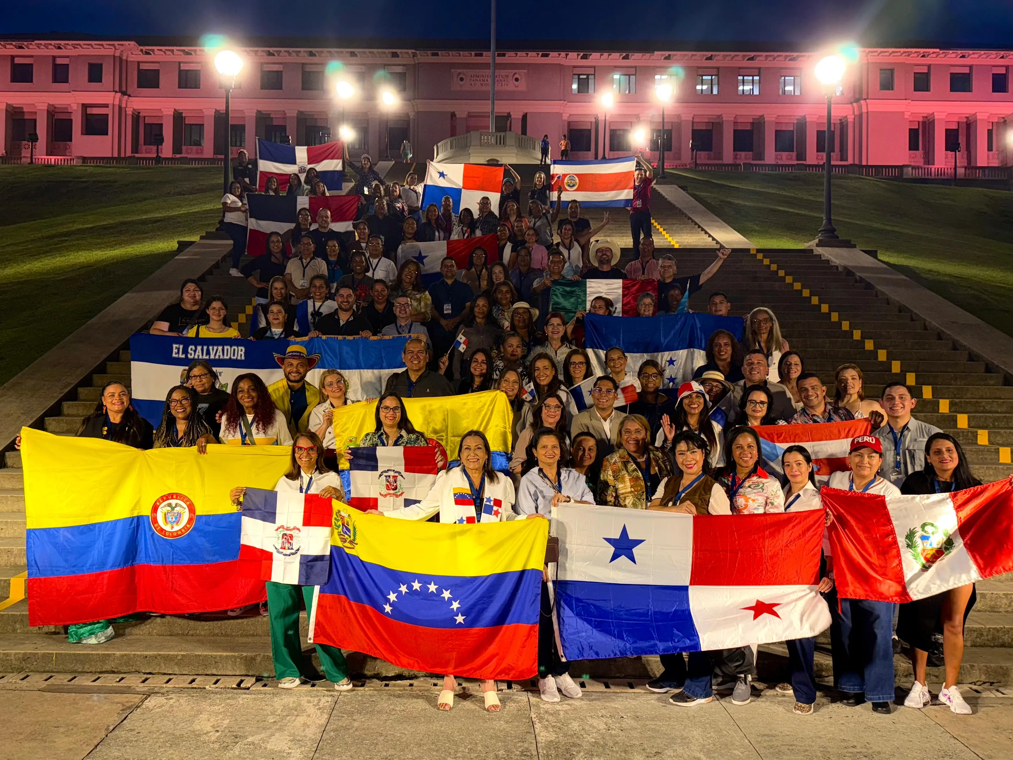 Networking internacional con banderas